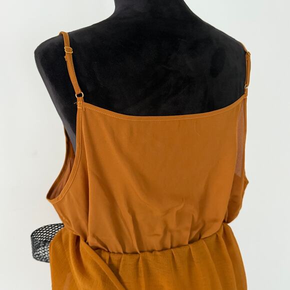 NWT City Chic 'Precious Pleat Dress' in Caramel V Neck Pullover Plus Size 14/16 - Picture 10 of 12